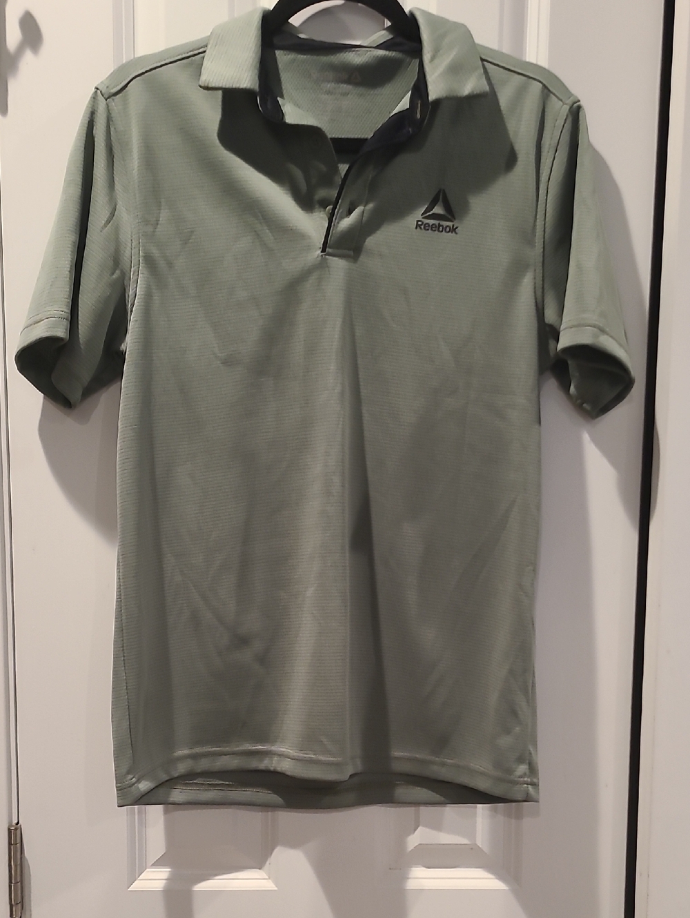 Reebok Men's Sage Green Short-Sleeve Polo